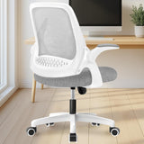 Ergonomic Mesh Office Chair - Mid-Back with Flip-up Arms & Lumbar Support (Grey)