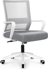 Ergonomic Mesh Office Chair - Mid-Back Desk Chair with Lumbar Support (Grey)