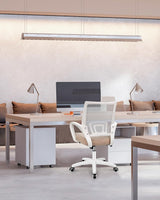 Ergonomic Mesh Office Chair - Mid-Back Gaming Chair with Lumbar Support (Beige)