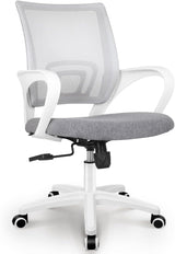 Ergonomic Mesh Office Chair - Mid-Back Gaming Chair with Lumbar Support (Beige)