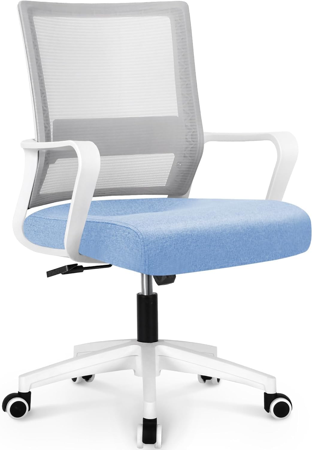 Ergonomic Mesh Office Chair - Mid-Back Desk Chair with Lumbar Support (Grey)