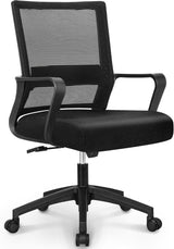 Ergonomic Mesh Office Chair - Mid-Back Desk Chair with Lumbar Support (Grey)