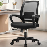 Ergonomic Mesh Office Chair - Mid-Back Task Chair with Lumbar Support (Black)