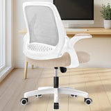 Ergonomic Mesh Office Chair - Mid-Back with Flip-up Arms & Lumbar Support (Grey)