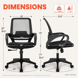 Ergonomic Mesh Office Chair - Mid-Back Task Chair with Lumbar Support (Black)