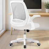 Ergonomic Mesh Office Chair - Mid-Back with Flip-up Arms & Lumbar Support (Grey)