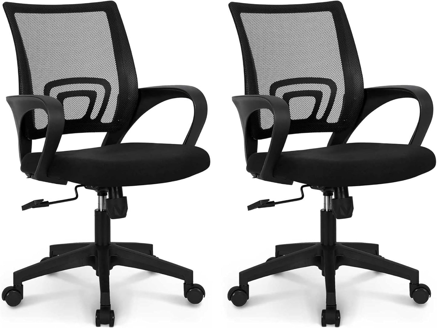 Ergonomic Mesh Office Chair - Mid-Back Gaming Chair with Lumbar Support (Beige)