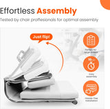 Executive Leather Office Chair - Mid-Back Desk Chair with Padded Arms (White)