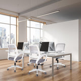 Ergonomic Mesh Office Chair - Mid-Back Task Chair with Lumbar Support (Grey)