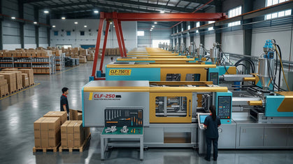 Factory specifications showing production floor area, monthly capacity, certifications, and export reach