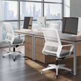 Ergonomic Mesh Office Chair - Mid-Back Desk Chair with Lumbar Support (Grey)