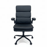 Casual Black Leather Office Chair Front View Professional Workspace