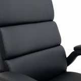 Casual Black Leather Office Chair Double Layer Foam Backrest