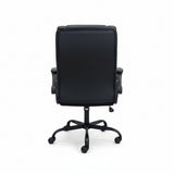 Casual Black Leather Office Chair Back View Professional Workspace