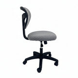 Compact Armless Mesh Office Chair Grey Side Profile Space Saving