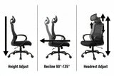 Ergonomic Black Mesh Office Chair Tilt Backrest 1 Locking Position Relaxation