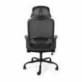Ergonomic Black Mesh Office Chair Backj Side Profile Fixed Armrests