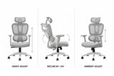 Ergonomic Grey Mesh Office Chair 130 Degree Recline Relaxation