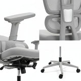 Ergonomic Grey Mesh Office Chair Nylon 5-Star Base PU Casters