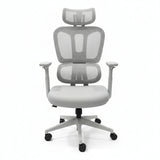 Ergonomic Grey Mesh Office Chair Front View Light Workspace