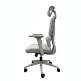 Ergonomic Grey Mesh Office Chair Side Profile Adjustable Lumbar