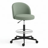 Extra Wide Swivel Bar Chair Mint Green 45 Degree Angle Standing Desk