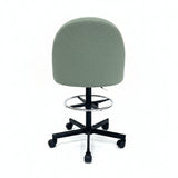 Extra Wide Swivel Bar Chair Mint Green Fabric back View High Desk
