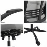 High-Back Mesh Office Chair 35cm Widened Metal Base PU Casters