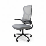 High-Back Mesh Office Chair Grey 45 Degree Angle Home Office