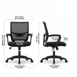 Mid-Back Mesh Office Chair measurement
