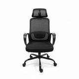 Ergonomic Black Mesh Office Chair Front View Professional Workspace