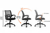 Mid-Back Mesh Office Chair Tilt Backrest 1 Locking Position