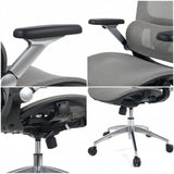 Aerovith Ergonomic Mesh Office Chair Grey 5D Armrests Typing Posture