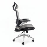 Aerovith Ergonomic Mesh Office Chair Light Grey Side Profile Lumbar Support