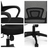 Mid-Back Mesh Office Chair 32cm Metal 5-Star Base PU Casters