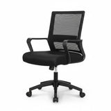 Mid-Back Striped Mesh Office Chair Black 45 Degree Angle Home Office