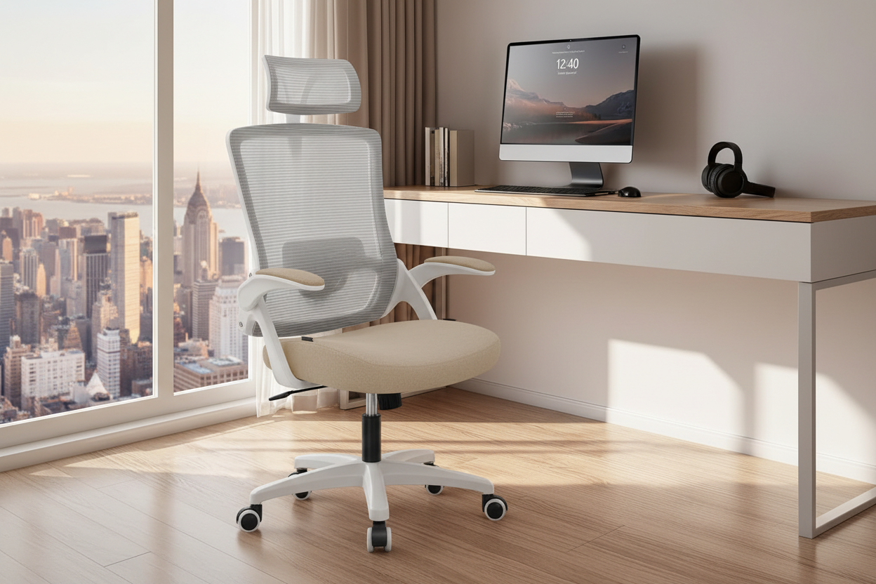 White Ergonomic Chair Executive Office Hero 2